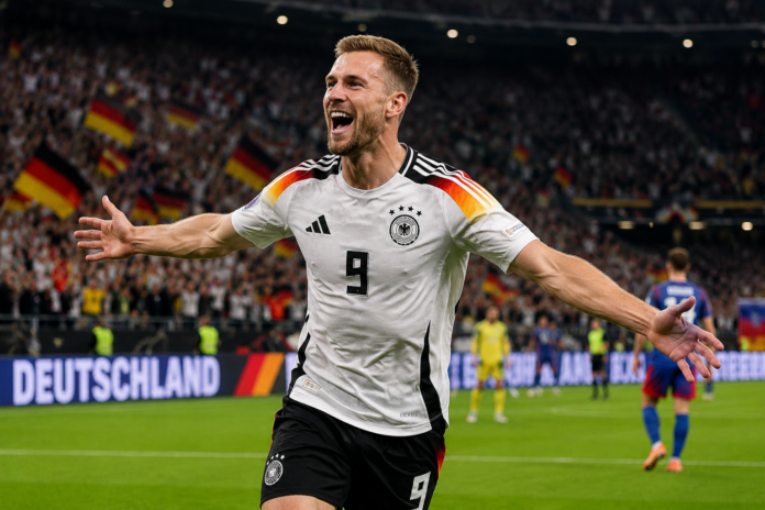 Spieler einer Bundesliga-Mannschaft absolvieren eine intensive Trainingseinheit während der Saisonvorbereitung auf einem Fußballplatz.